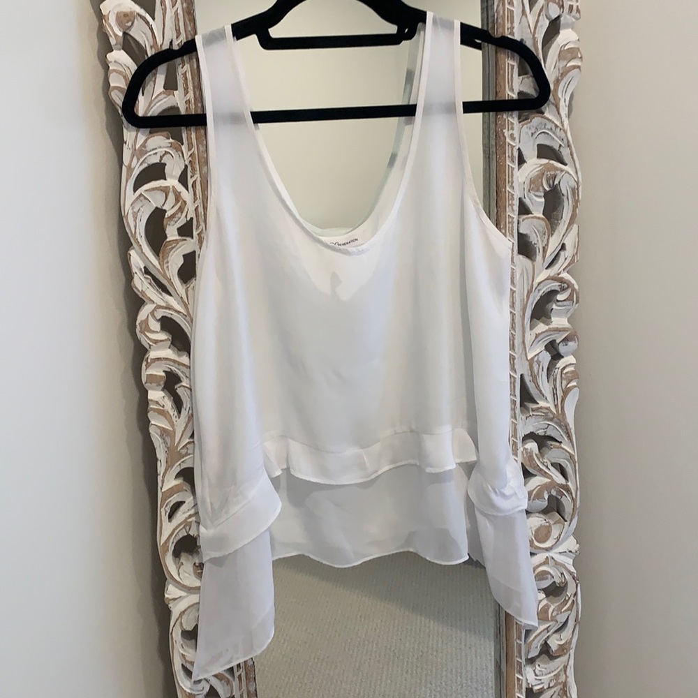 White flowy top with sheer bottom